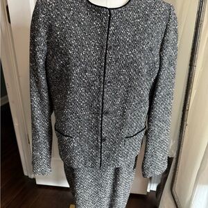 Talbots Black and White Textured Mini Dress